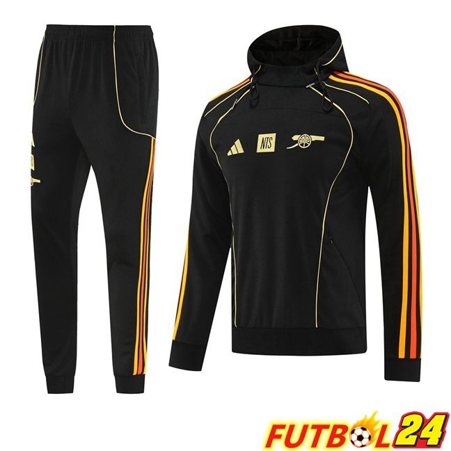 Chandal Futbol - Sudadera Con Capucha Arsenal Negro 2025/2026