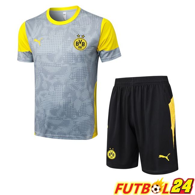 Camiseta Entrenamiento Dortmund BVB + Cortos Gris 2025/2026