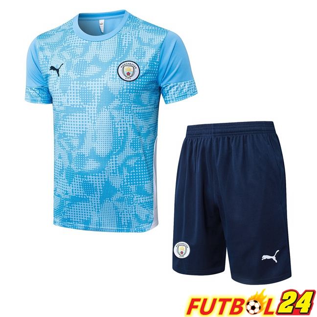Camiseta Entrenamiento Manchester City + Cortos Azul 2025/2026