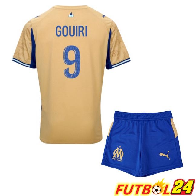 Camisetas De Futbol Marsella OM (GOUIRI 9) Ninos Cuarta Amarillo 2025/2026
