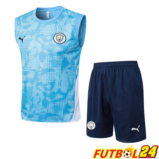 Chalecos De Futbol Manchester City + Cortos Azul 2025/2026