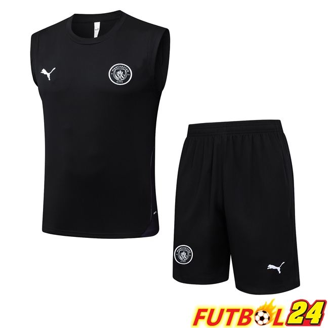 Chalecos De Futbol Manchester City + Cortos Negro 2025/2026