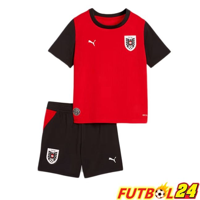 Camisetas De Futbol Austria Ninos Primera Rojo Negro 2026/2027
