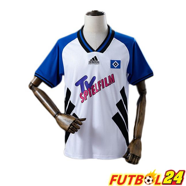Camisetas De Futbol Hamburger SV Retro Primera Blanco Azul 1994-1995