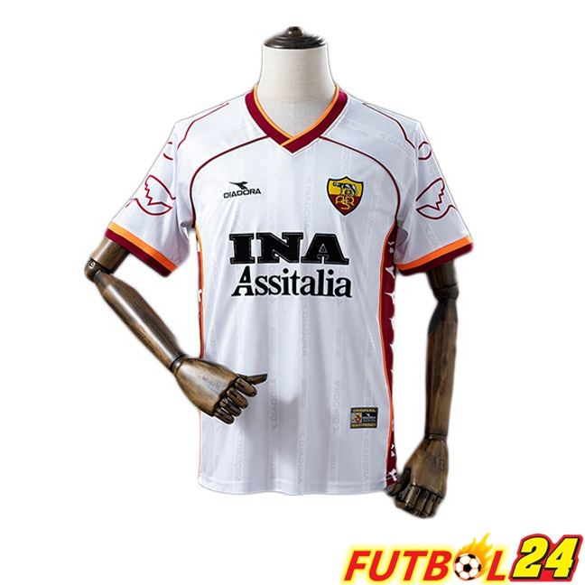 Camisetas De Futbol AS Roma Retro Segunda Blanco 1999-2000