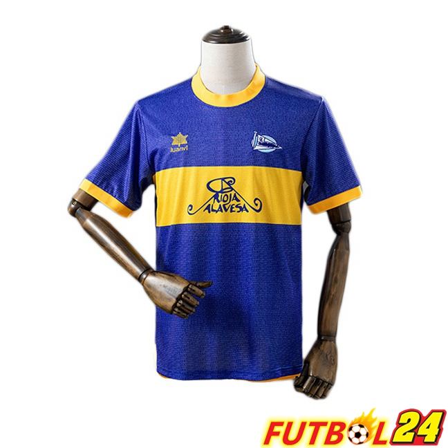 Camisetas De Futbol Deportivo Alaves Retro UEFA Cup Final Azul 2000-2001