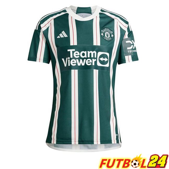 Camisetas De Futbol Manchester United Retro Segunda Verde Blanco 2023-2024