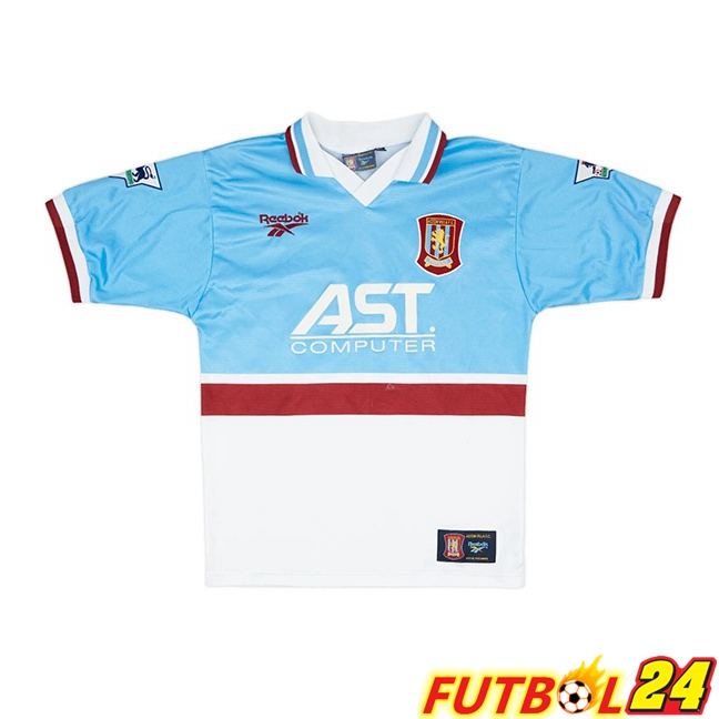 Camisetas De Futbol Aston Villa Retro Segunda Azul Blanco 1997-1998