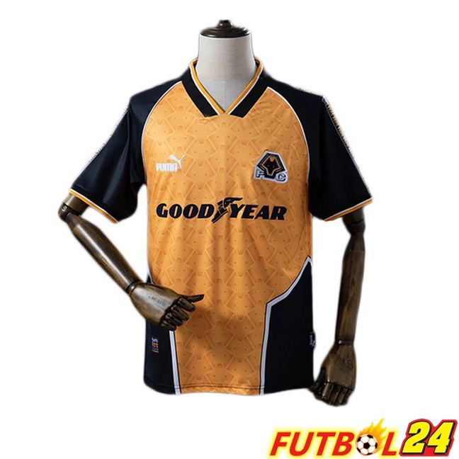 Camisetas De Futbol Wolves Retro Primera Amarillo 1996-1998