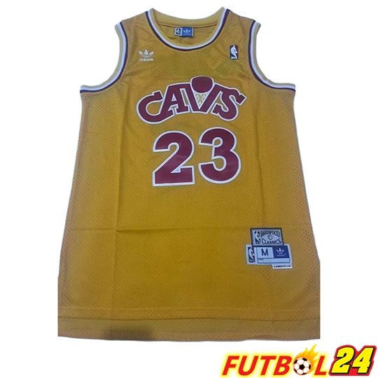 Camiseta Cleveland Cavaliers (JAMES #23) 2025/26 Amarillo/Rojo