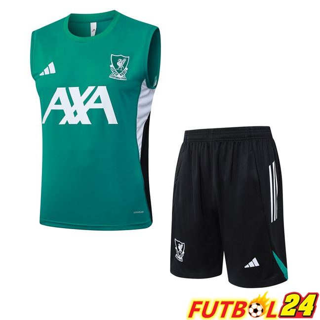 Chalecos De Futbol FC Liverpool + Cortos Verde 2025/2026