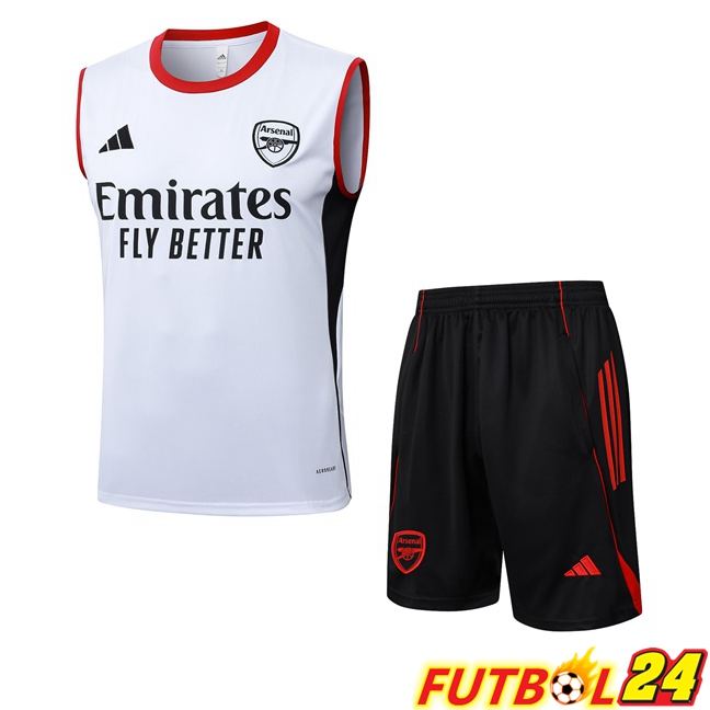Chalecos De Futbol Arsenal + Cortos Blanco 2025/2026