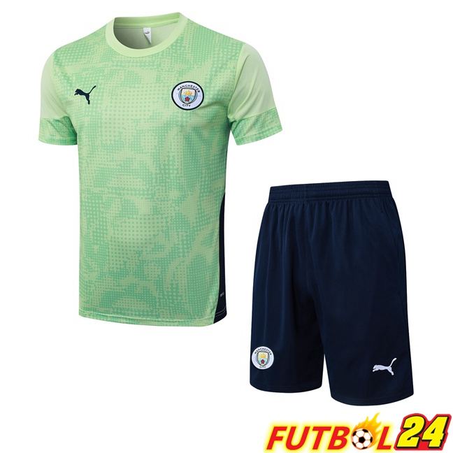 Camiseta Entrenamiento Manchester City + Cortos Verde 2025/2026