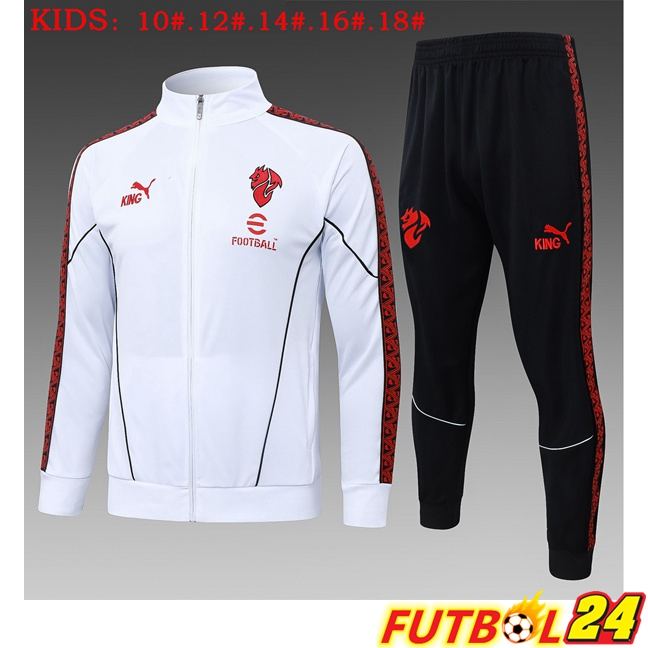 Chandal Equipos De Futbol - Chaqueta AC Milan Ninos Blanco 2025/2026