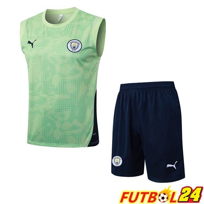 Chalecos De Futbol Manchester City + Cortos Verde 2025/2026