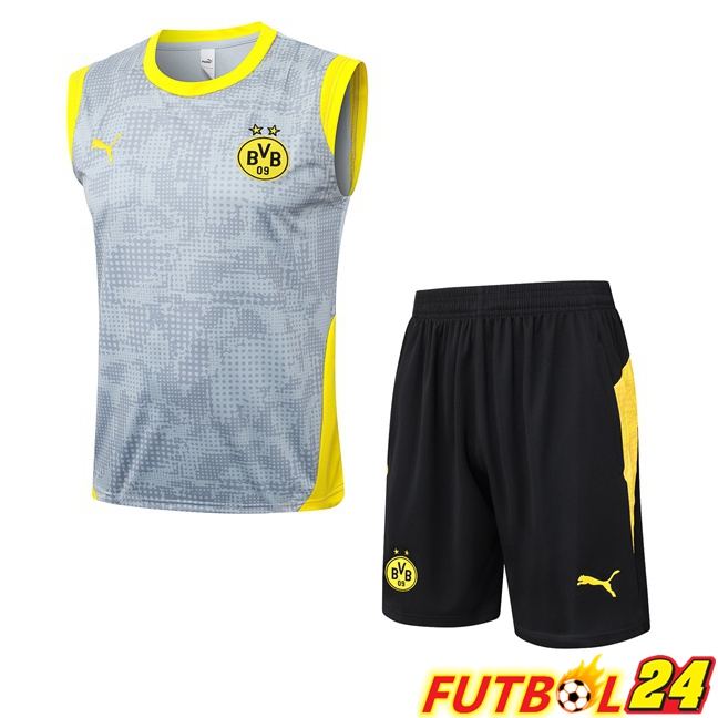 Chalecos De Futbol Dortmund BVB + Cortos Gris 2025/2026