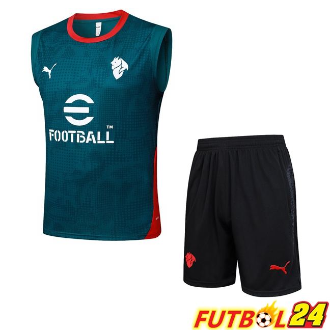 Chalecos De Futbol AC Milan + Cortos Verde 2025/2026