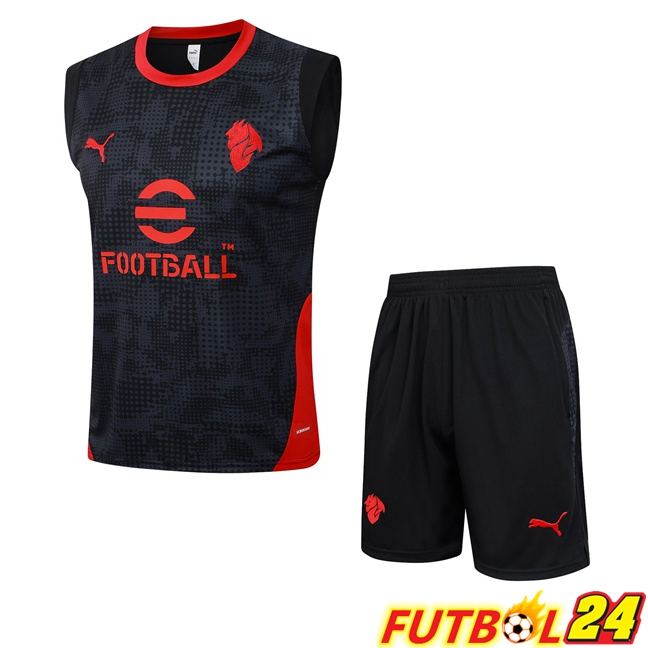 Chalecos De Futbol AC Milan + Cortos Negro 2025/2026
