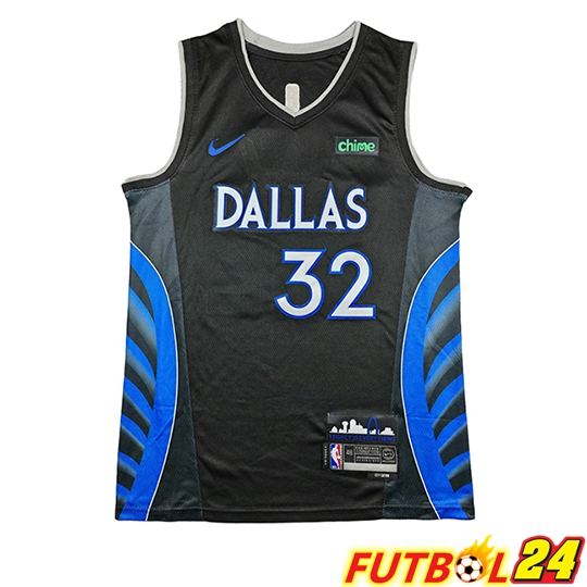 Camiseta Dallas Mavericks (FLAGG #32) 2025/26 Negro/Azul -02