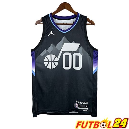 Camiseta Utah Jazz (MARKKANEN #00) 2025/26 Negro/Gris/Púrpura