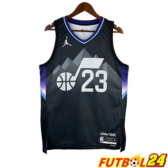 Camiseta Utah Jazz (MARKKANEN #23) 2025/26 Negro/Gris/Púrpura
