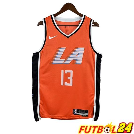 Camiseta Los Angeles Clippers (GEORGE #13) 2025/26 Naranja/Negro