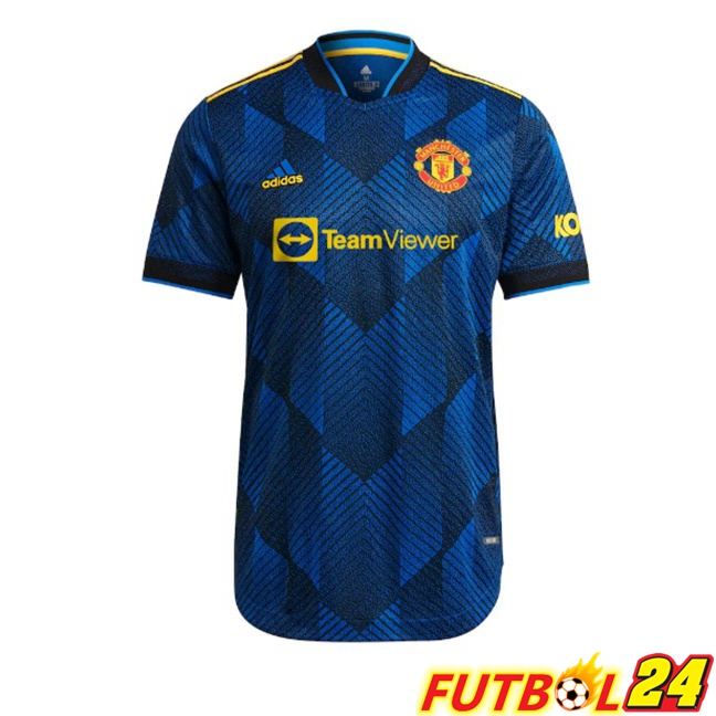 Camisetas De Futbol Manchester United Retro Tercera Azul 2021-2022