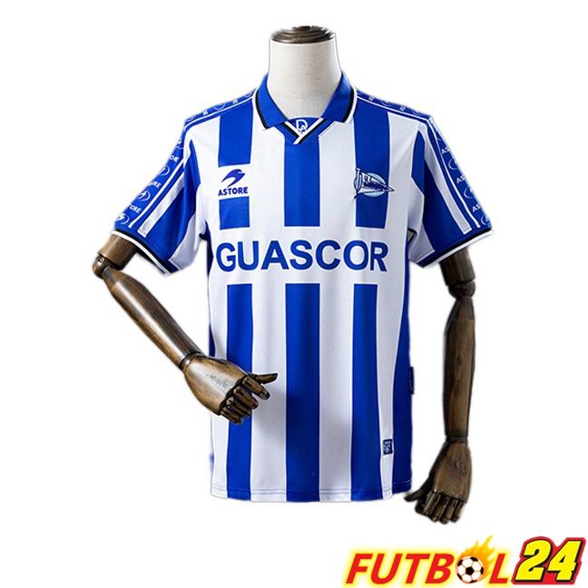 Camisetas De Futbol Deportivo Alaves Retro Primera Blanco Azul 1998-1999