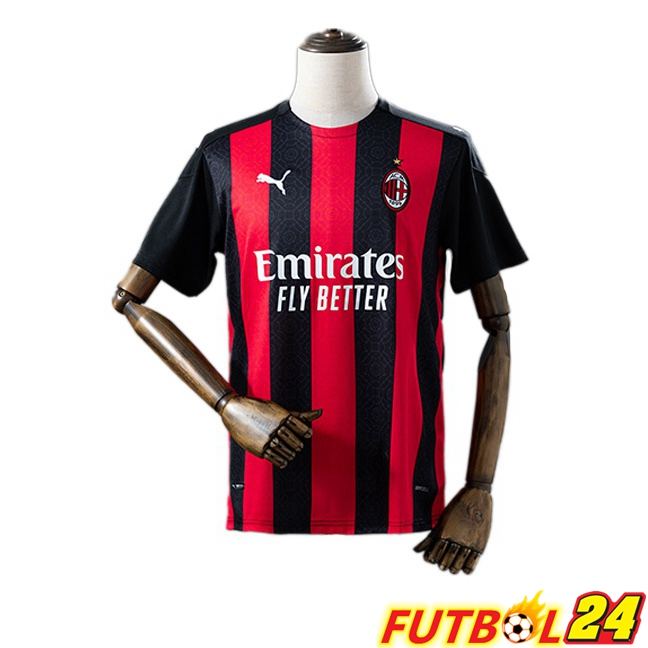 Camisetas De Futbol AC Milan Retro Primera Rojo Negro 2020-2021