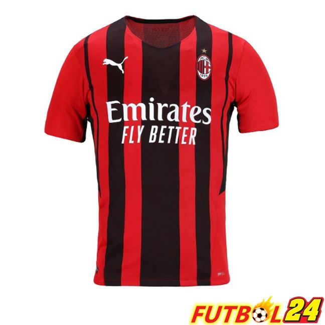 Camisetas De Futbol AC Milan Retro Primera Rojo Negro 2021-2022