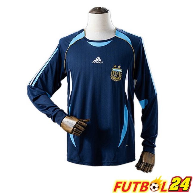 Camisetas De Futbol Argentina Retro Segunda Manga Larga Azul Real 2006