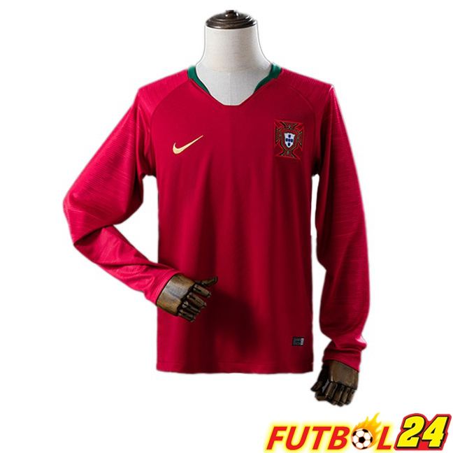 Camisetas De Futbol Portugal Retro Primera Manga Larga Rojo 2020