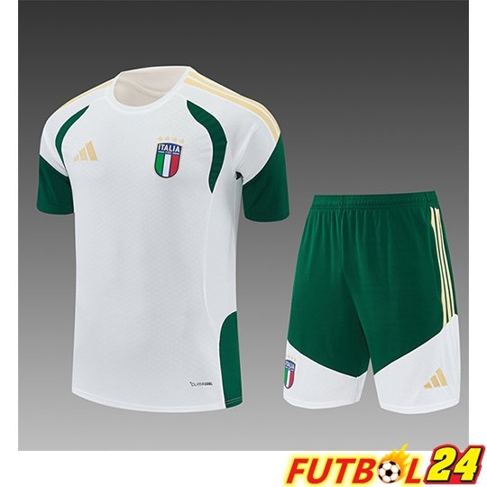 Training T-Shirt Italia Ninos Blanco/Verde/Amarillo 2025/2026