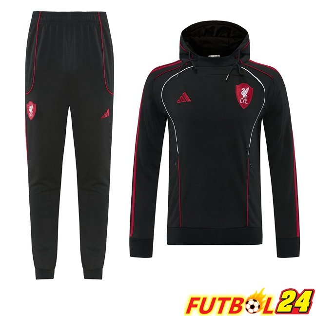 Chandal Futbol - Sudadera Con Capucha FC Liverpool Negro 2026/2027