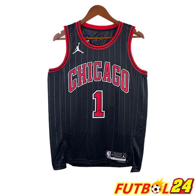 Camiseta NBA Chicago Bulls (Derrick Rosado 1) Retr Negro 2022-2023