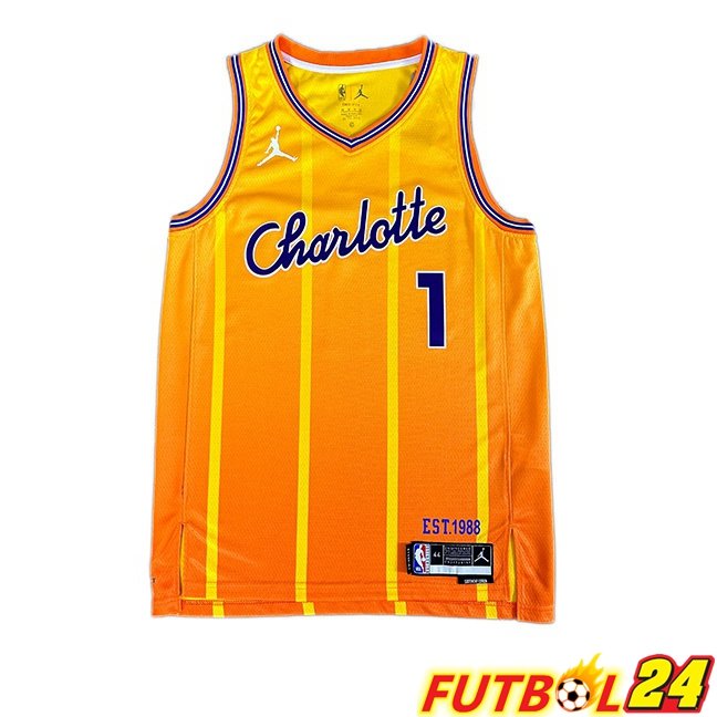 Camiseta NBA Charlotte Hornets (LaMelo Ball 1) Naranja 2025/2026
