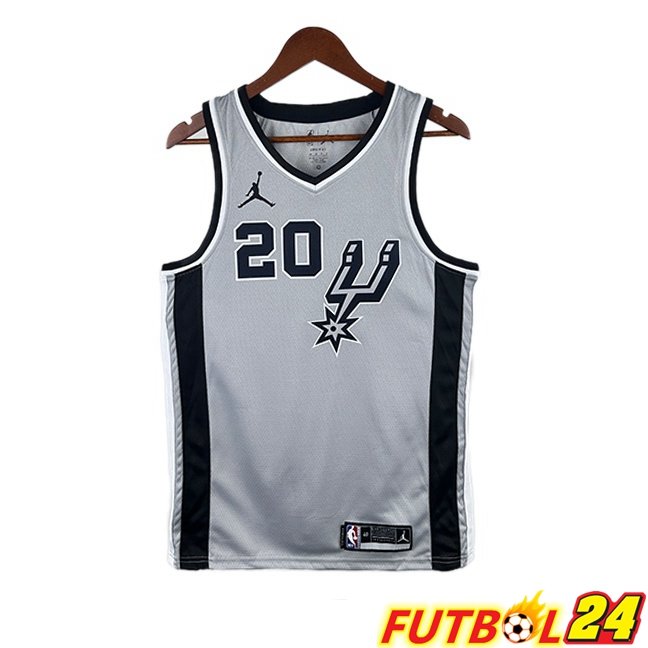 Camiseta NBA San Antonio Spurs (Manu Ginóbili 20) Retro Gris 2020/2021
