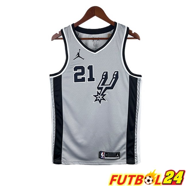 Camiseta NBA San Antonio Spurs (Tim Duncan 21) Retro Gris 2020/2021