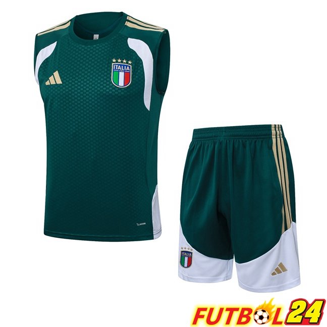Chalecos De Futbol Italia + Cortos Verde 2026/2027