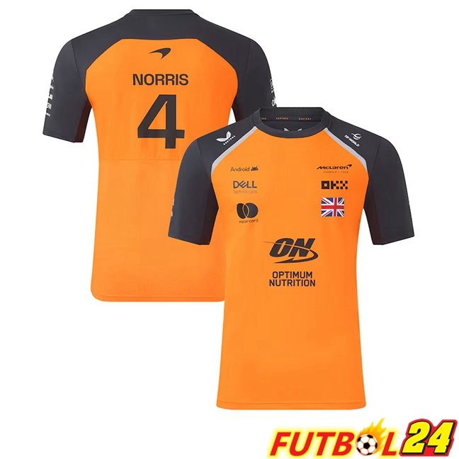 Camiseta Formule 1 McLaren (NORRIS 4) Naranja Azul Real 2025/2026