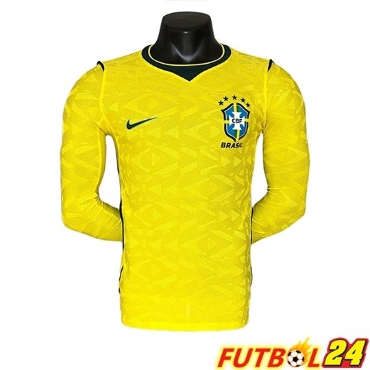 Camisetas De Futbol Brasil Manga Larga Portero Copa Del Mundo 2026