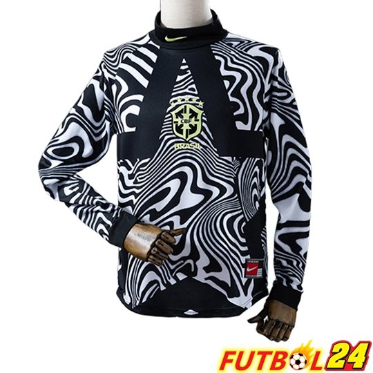 Camisetas De Futbol Brasil Manga Larga Portero Blanco/Negro 2026/2027