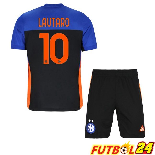 Camisetas De Futbol Inter Milan (LAUTARO 10) Ninos Cuarta Azul Negro 2025/2026