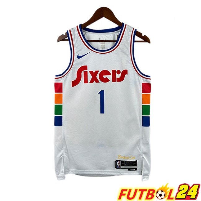 Camiseta NBA Philadelphia 76ers (James Harden 1) Blanco 2024/2025