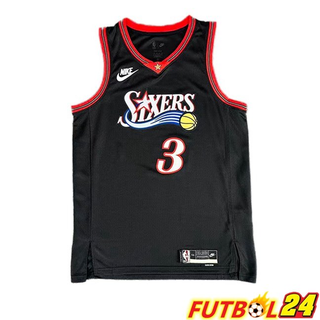 Camiseta NBA Philadelphia 76ers (Allen Iverson 3) Negro 2025/2026