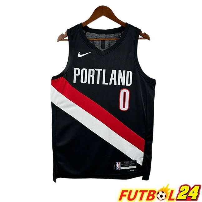 Camiseta NBA Portland Trail Blazers (Damian Lillard 0) Negro 2025/2026