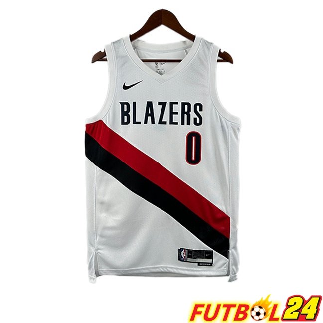Camiseta NBA Portland Trail Blazers (Damian Lillard 0) Blanco 2025/2026