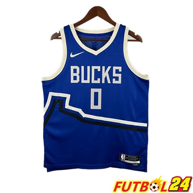 Camiseta NBA Milwaukee Bucks(Damian Lillard 0) Azul 2024/2025
