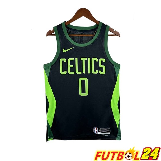 Camiseta NBA Boston Celtics (Jayson Tatum 0) Negro Verde 2024/2025
