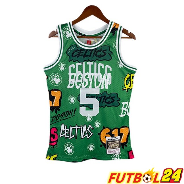 Camiseta NBA Boston Celtics (Kevin Garnett 5) Retro Verde 2007-2008